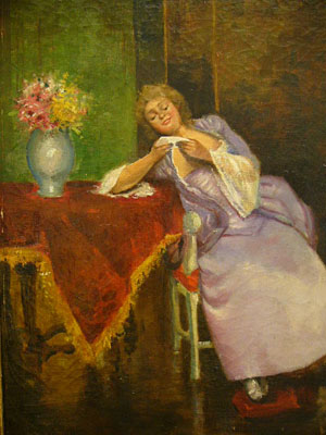 Raymond Allegre (1857-1933) -  Une Femme Pensive