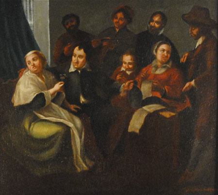 Gonzales Coques - Flemish, 1614-1884 - Portrait of a Seated Woman surrounded by Family and Friends in an Interior