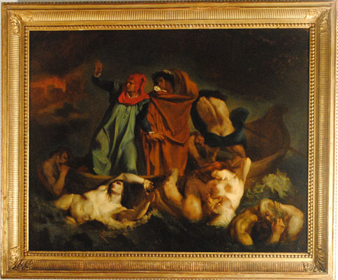 Follower of Eugène Delacroix - French, 1798-1863 - The Barque of Dante (Dante et Virgile aux Enferes), c. 1830
