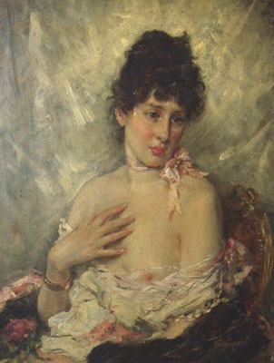 Edouard Leon Garrido (1856-1949) - Jeune Femme a la Rose