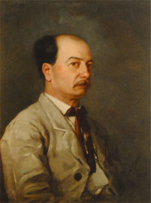 Stefano Novo  - French, 1862-1902 - Autoritratto dell'artista con una cravatta rossa, c. 1895