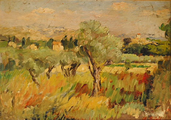 Horace Richebé  - French Impressionist, 1871-1964 - Un flâneur dans la campagne provençal, c. 1920