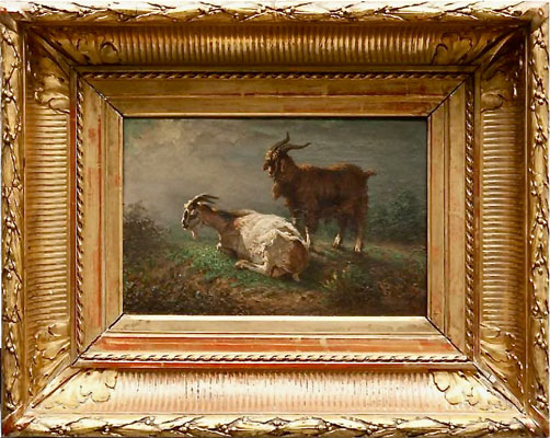 Francois Simon - French, 1818-1896 - Deux chèvres sur une colline, c. 1880