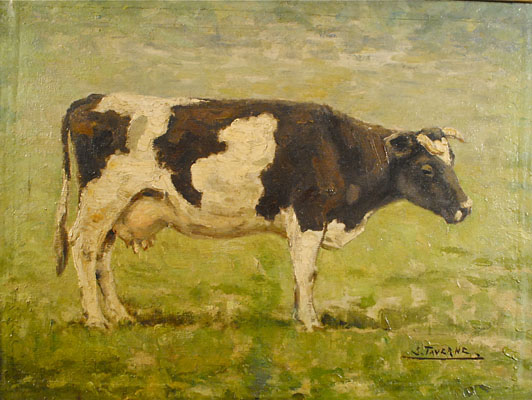 Louis Taverne - Belgian, 1859-1934 - Vache de prix dans un paysage , c. 1898