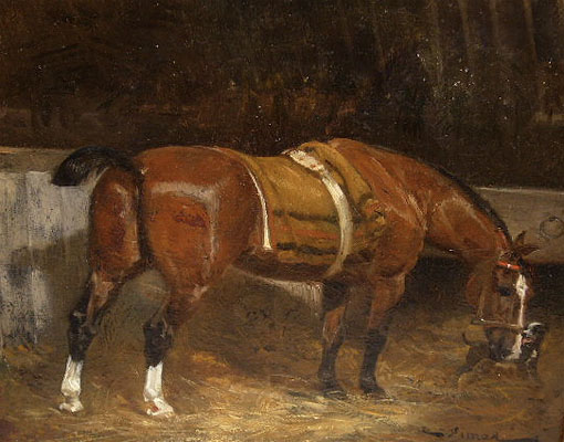 Auguste Vimar  (1851-1916) - Etalon dans une Boit