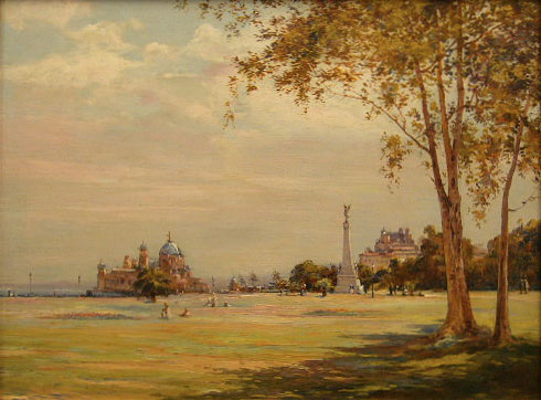Edouard Francois Zier (1856-1924) - Vue de Nice et de la Promenade des Anglais